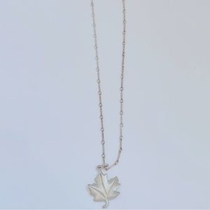 Tiffany & Co Large Silver Maple Leaf Charm Pendant